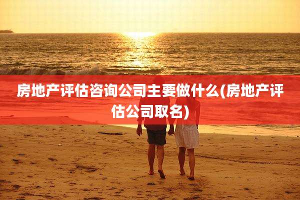 房地产评估咨询公司主要做什么(房地产评估公司取名)