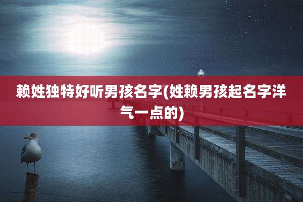赖姓独特好听男孩名字(姓赖男孩起名字洋气一点的)