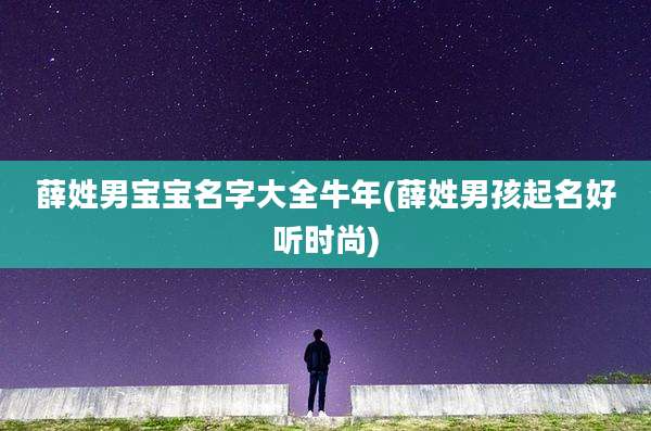 薛姓男宝宝名字大全牛年(薛姓男孩起名好听时尚)