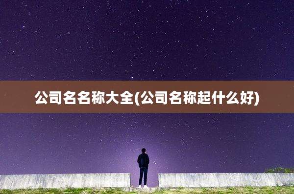 公司名名称大全(公司名称起什么好)