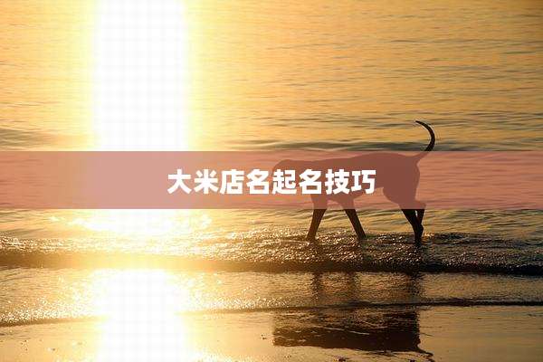 大米店名起名技巧