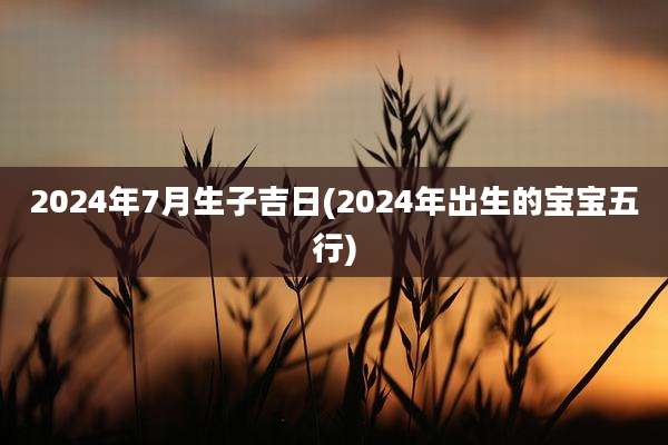 2024年7月生子吉日(2024年出生的宝宝五行)