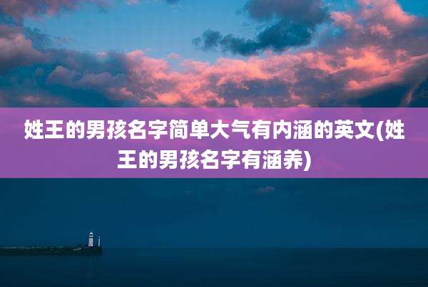 姓王的男孩名字简单大气有内涵的英文(姓王的男孩名字有涵养)