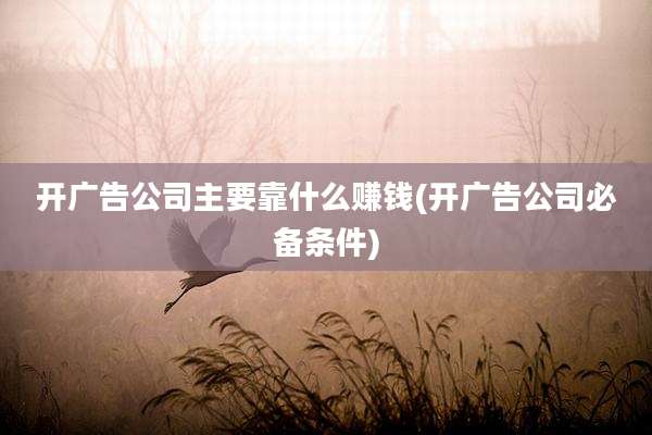 开广告公司主要靠什么赚钱(开广告公司必备条件)