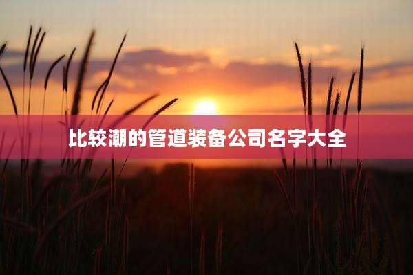 比较潮的管道装备公司名字大全
