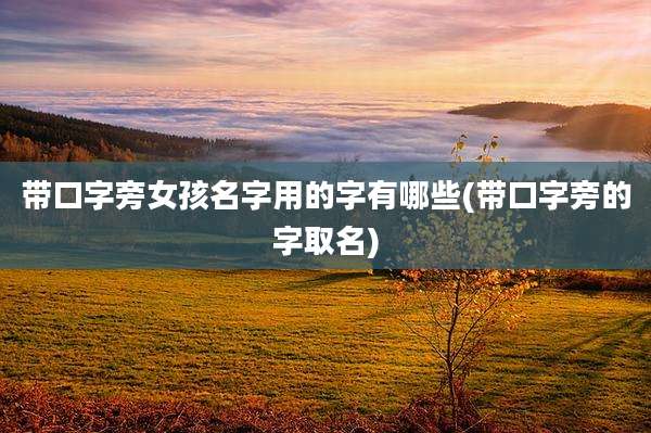 带口字旁女孩名字用的字有哪些(带口字旁的字取名)