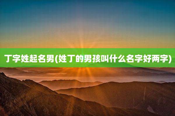 丁字姓起名男(姓丁的男孩叫什么名字好两字)