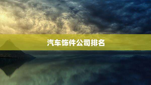汽车饰件公司排名