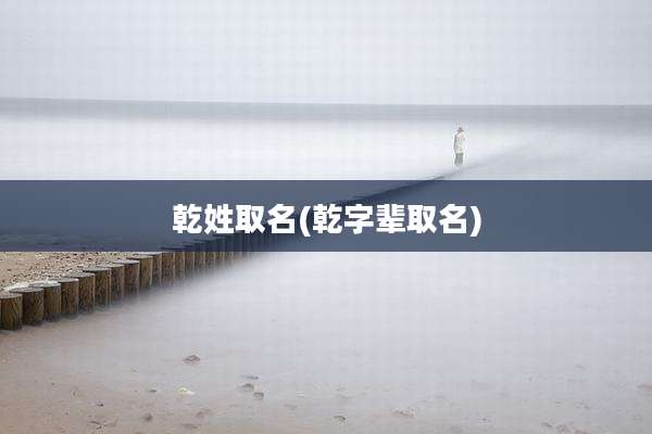 乾姓取名(乾字辈取名)