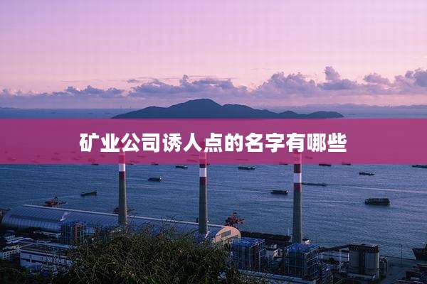 矿业公司诱人点的名字有哪些