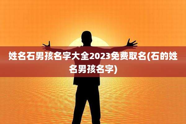 姓名石男孩名字大全2023免费取名(石的姓名男孩名字)