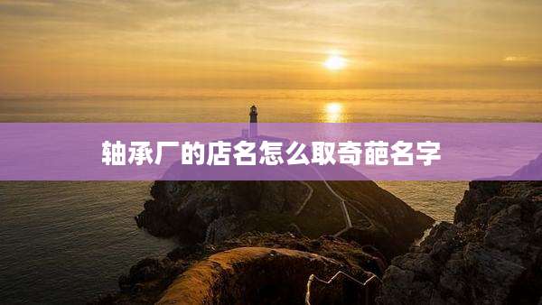 轴承厂的店名怎么取奇葩名字