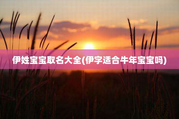 伊姓宝宝取名大全(伊字适合牛年宝宝吗)