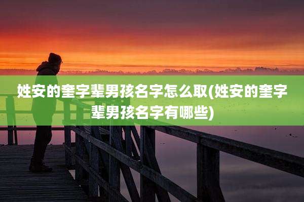 姓安的奎字辈男孩名字怎么取(姓安的奎字辈男孩名字有哪些)