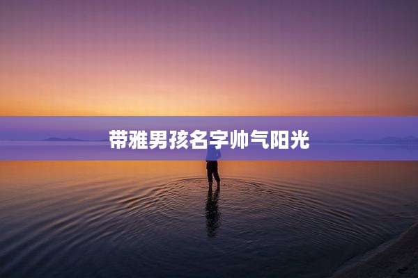 带雅男孩名字帅气阳光