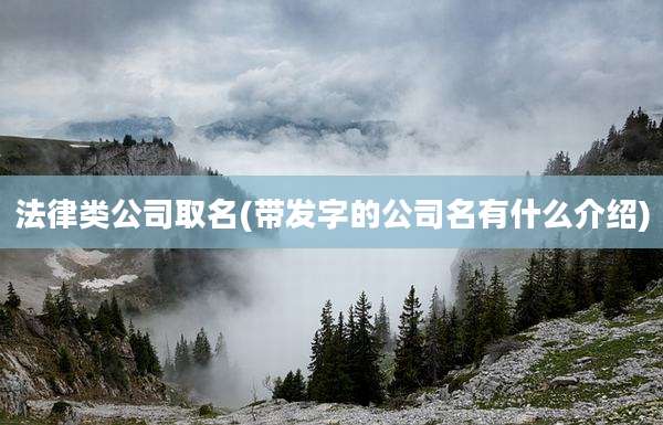 法律类公司取名(带发字的公司名有什么介绍)