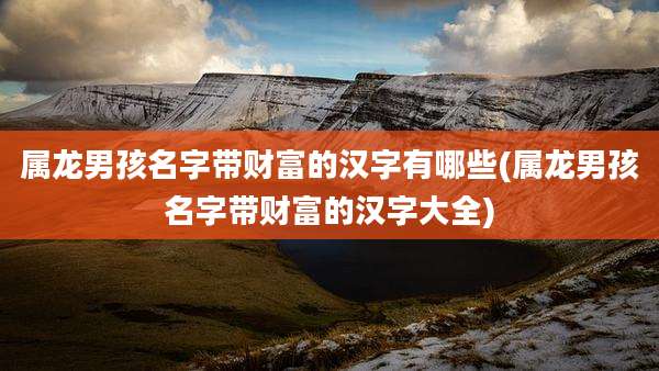属龙男孩名字带财富的汉字有哪些(属龙男孩名字带财富的汉字大全)