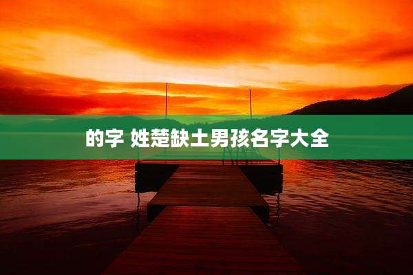 的字 姓楚缺土男孩名字大全