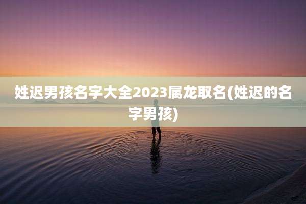姓迟男孩名字大全2023属龙取名(姓迟的名字男孩)