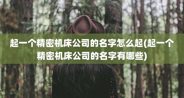 起一个精密机床公司的名字怎么起(起一个精密机床公司的名字有哪些)