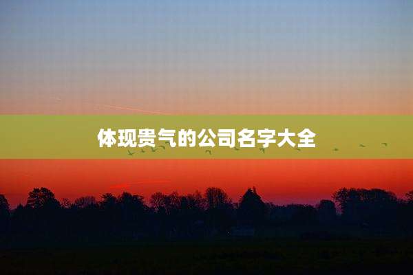 体现贵气的公司名字大全