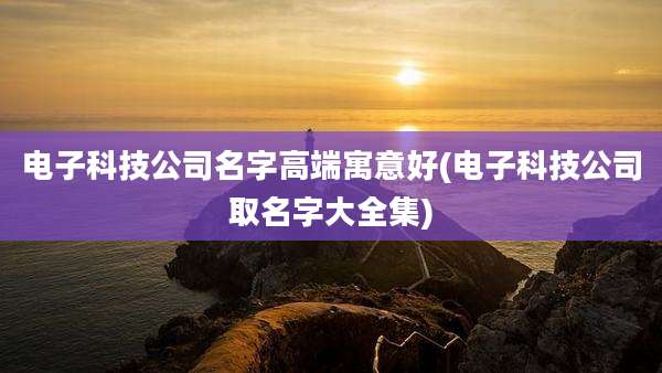 电子科技公司名字高端寓意好(电子科技公司取名字大全集)
