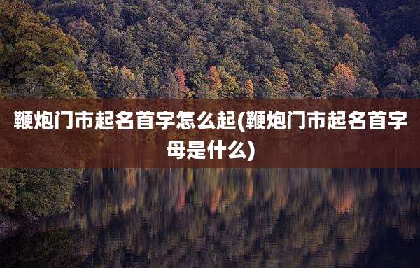 鞭炮门市起名首字怎么起(鞭炮门市起名首字母是什么)