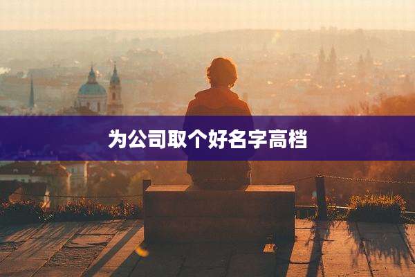 为公司取个好名字高档