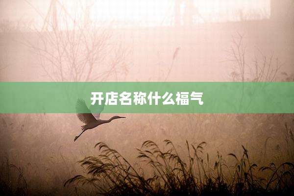 开店名称什么福气
