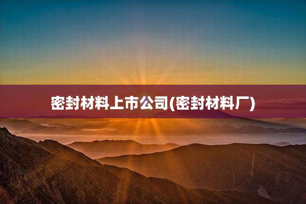 密封材料上市公司(密封材料厂)