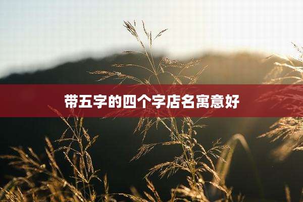 带五字的四个字店名寓意好