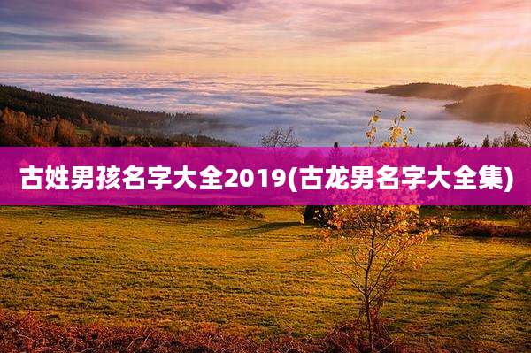 古姓男孩名字大全2019(古龙男名字大全集)