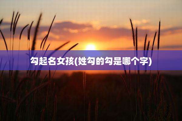 勾起名女孩(姓勾的勾是哪个字)
