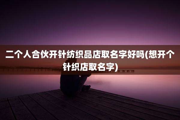 二个人合伙开针纺织品店取名字好吗(想开个针织店取名字)