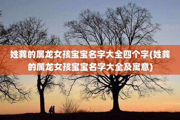 姓龚的属龙女孩宝宝名字大全四个字(姓龚的属龙女孩宝宝名字大全及寓意)