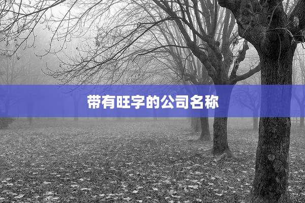 带有旺字的公司名称