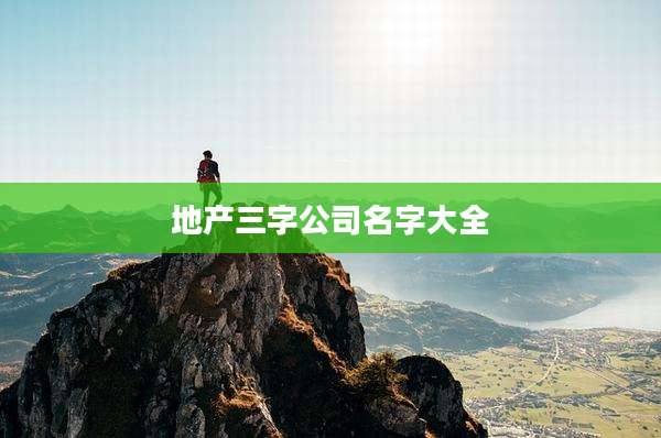 地产三字公司名字大全