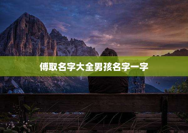 傅取名字大全男孩名字一字