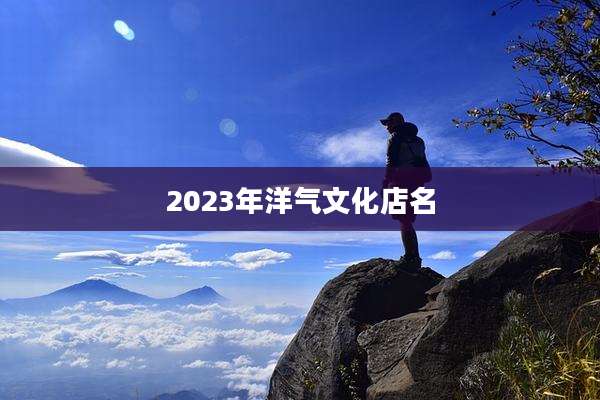 2023年洋气文化店名