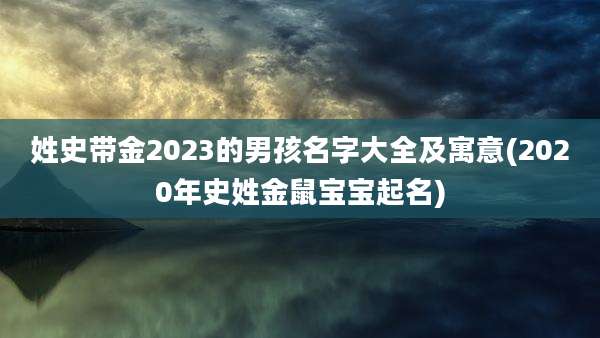 姓史带金2023的男孩名字大全及寓意(2020年史姓金鼠宝宝起名)