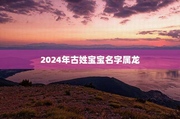 2024年古姓宝宝名字属龙
