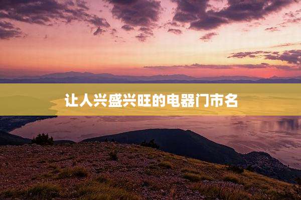 让人兴盛兴旺的电器门市名