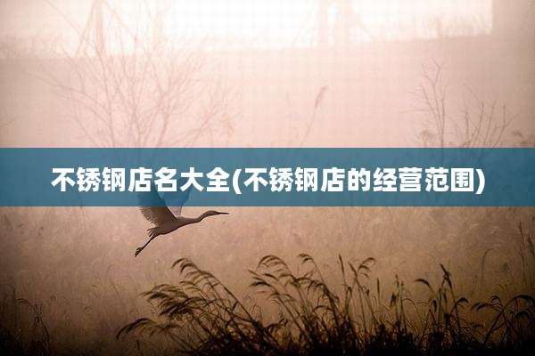 不锈钢店名大全(不锈钢店的经营范围)