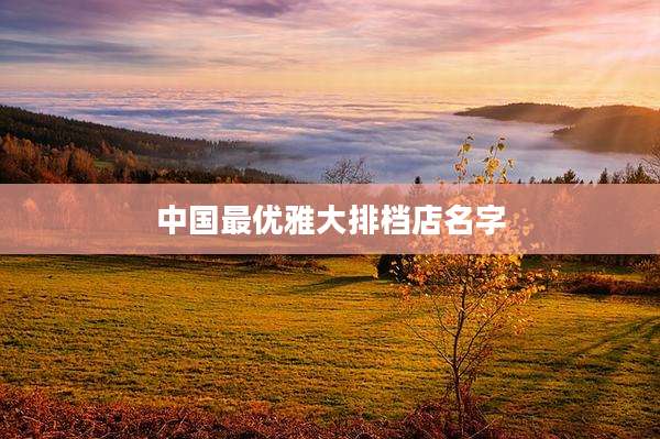 中国最优雅大排档店名字