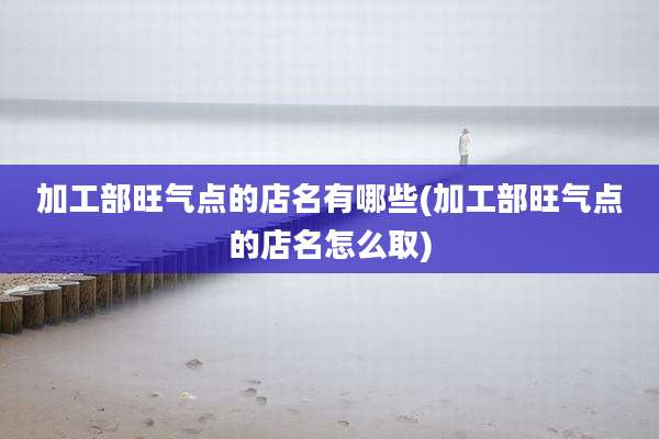 加工部旺气点的店名有哪些(加工部旺气点的店名怎么取)
