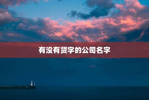 有没有贤字的公司名字