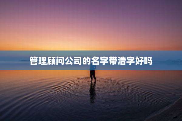 管理顾问公司的名字带浩字好吗