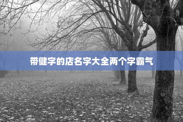 带健字的店名字大全两个字霸气