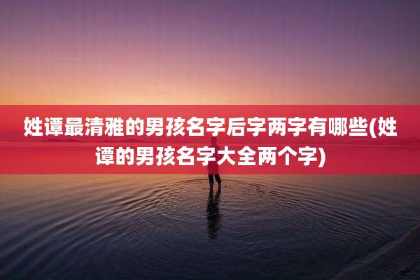 姓谭最清雅的男孩名字后字两字有哪些(姓谭的男孩名字大全两个字)