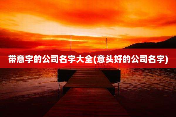 带意字的公司名字大全(意头好的公司名字)